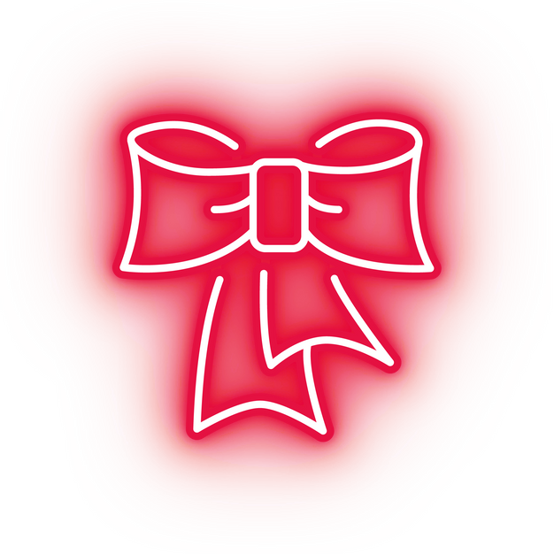 Neon red bow icon